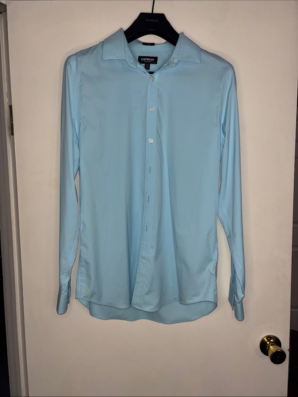 Express Light Blue Men's Long Sleeve Dress Shirt